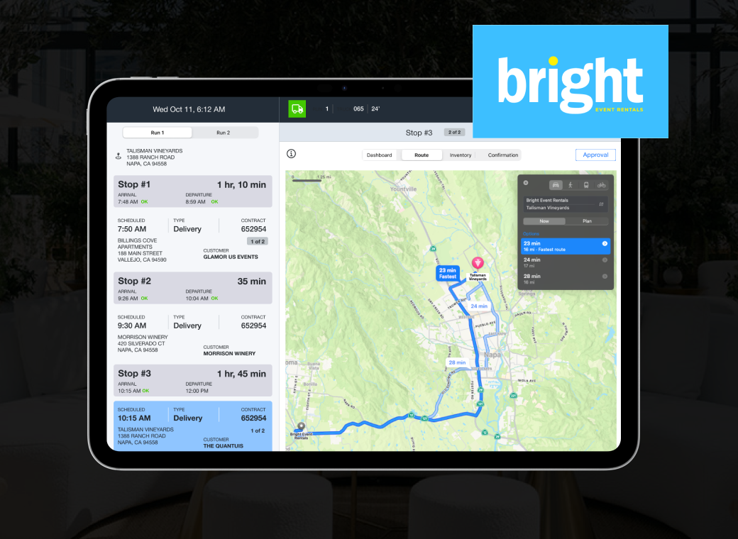 Mobile route management software for Bright
